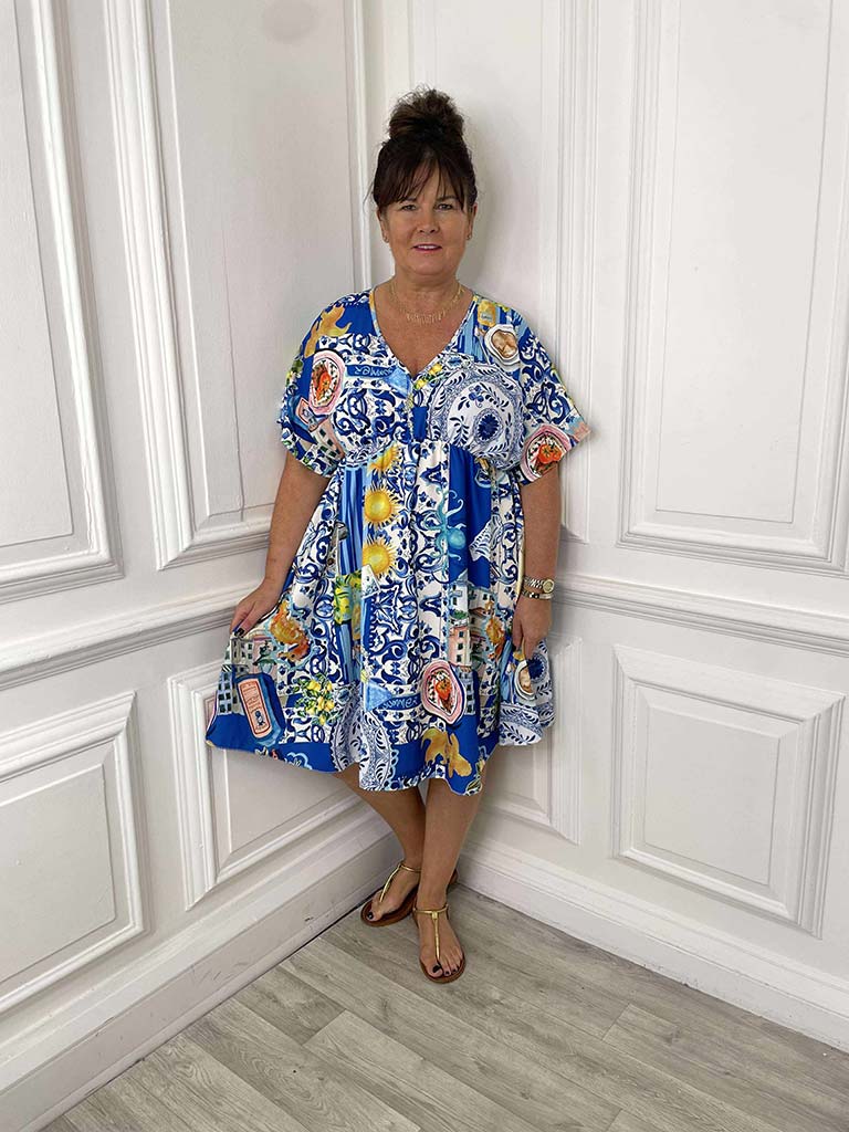 Italian Summer Sundress - Cobalt