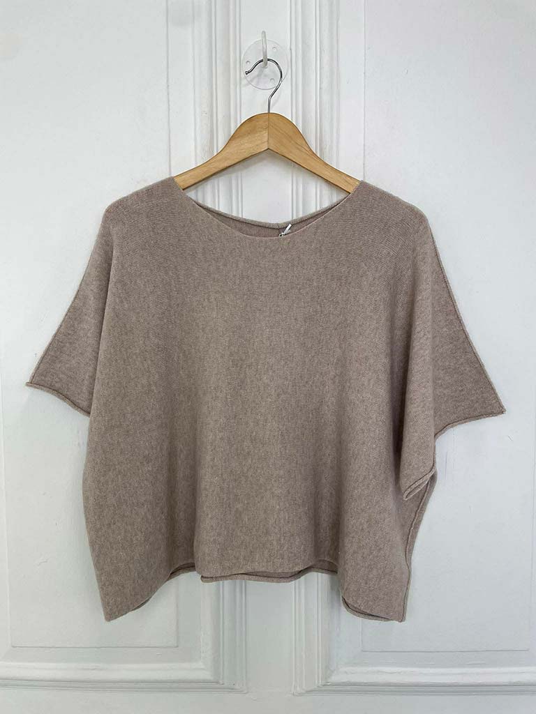 Boxy Drop Shoulder Knit - Biscuit
