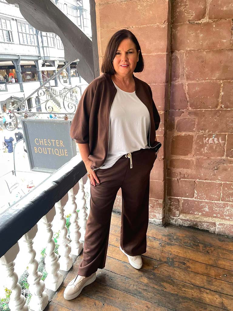 Sports Luxe Bomber Jacket - Chocolate