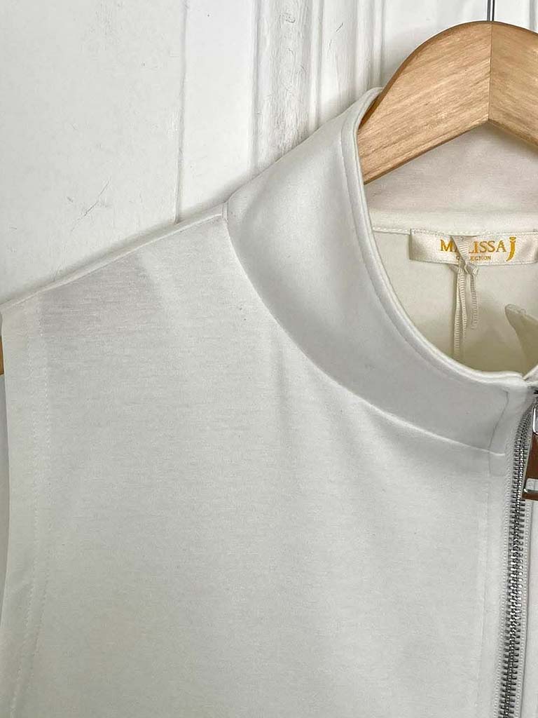 Malissa J Asymmetric Jersey Gilet - White