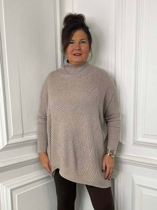 Ribbed Tunic Knit - Stone