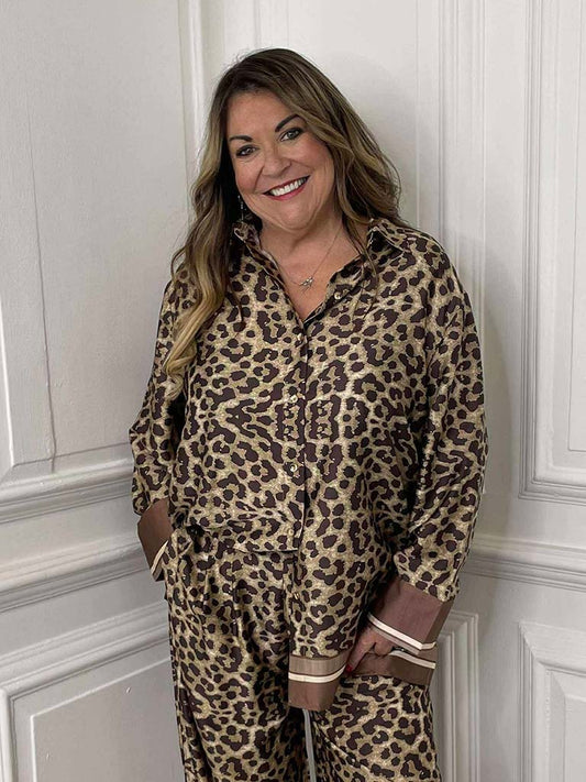Leopard Silk Feel Shirt