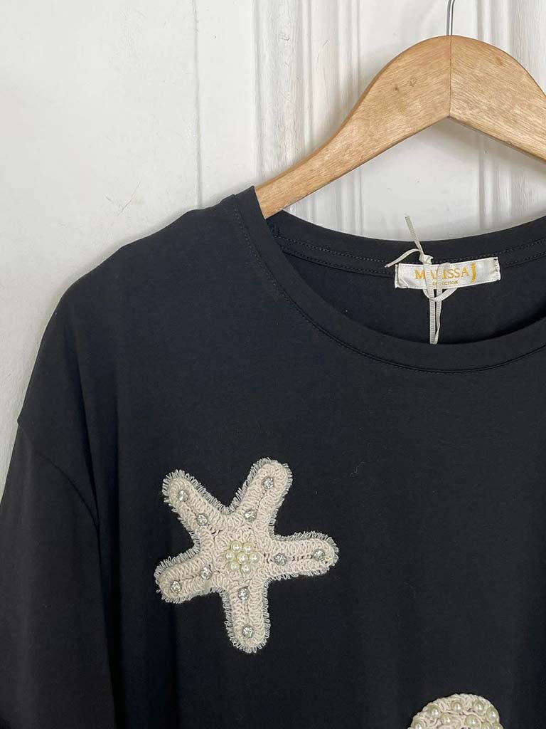 Malissa J Starfish Tee - Black