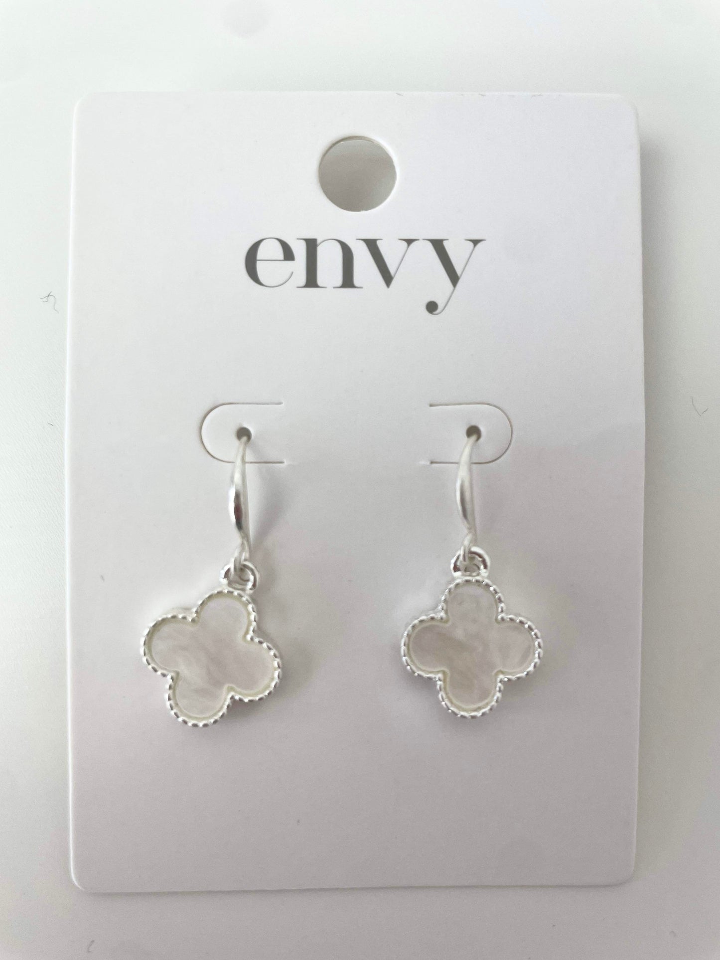 Envy Alhambra Drop Earrings - Silver & Ivory