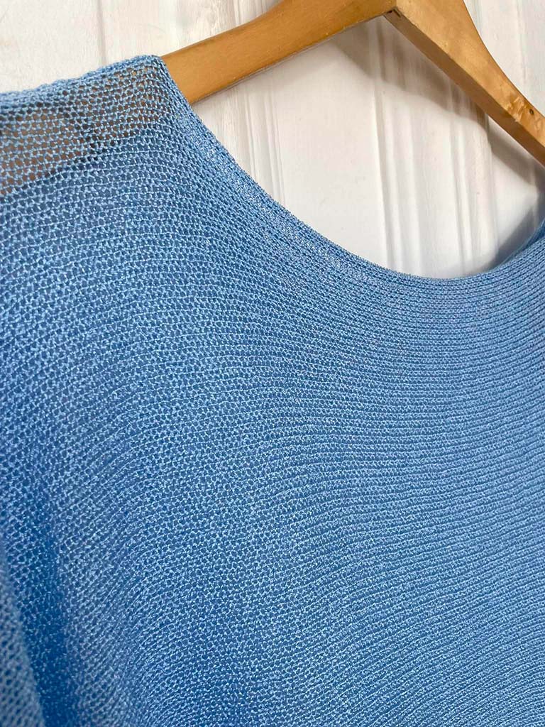 Exposed Edge Boxy Knit - Sky