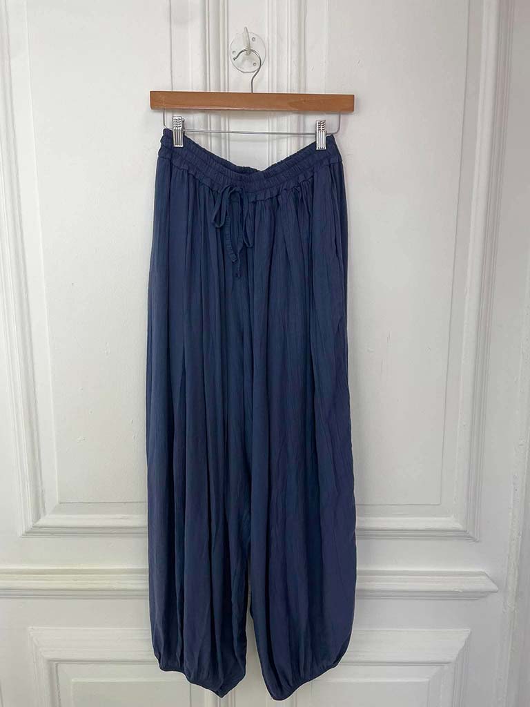 Crepe Balloon Pants - Navy