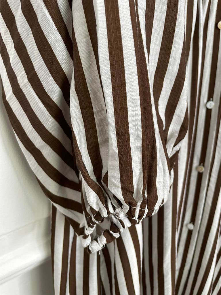 Striped Maxi Dress - Chocolate