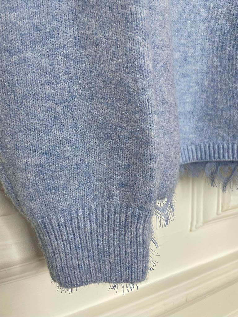 Lace Trim Knit - Bluebell