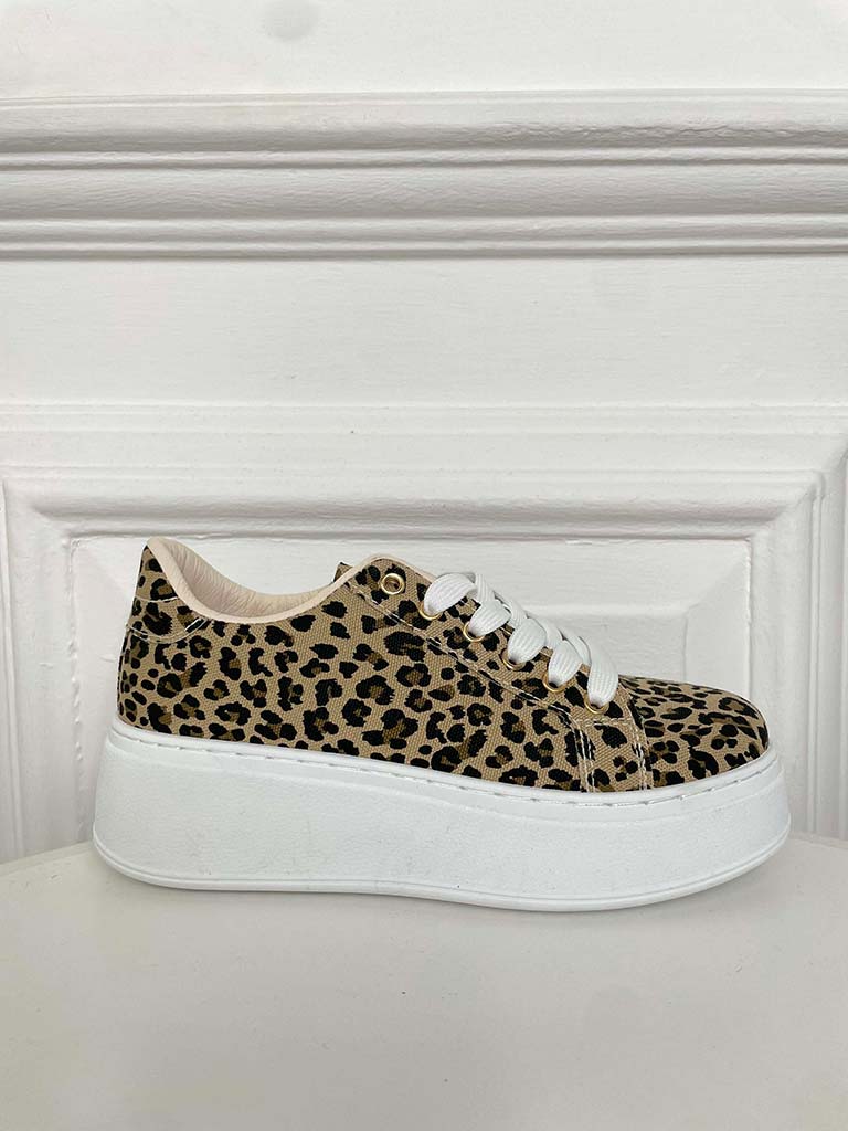 Leopard Flatform Trainers