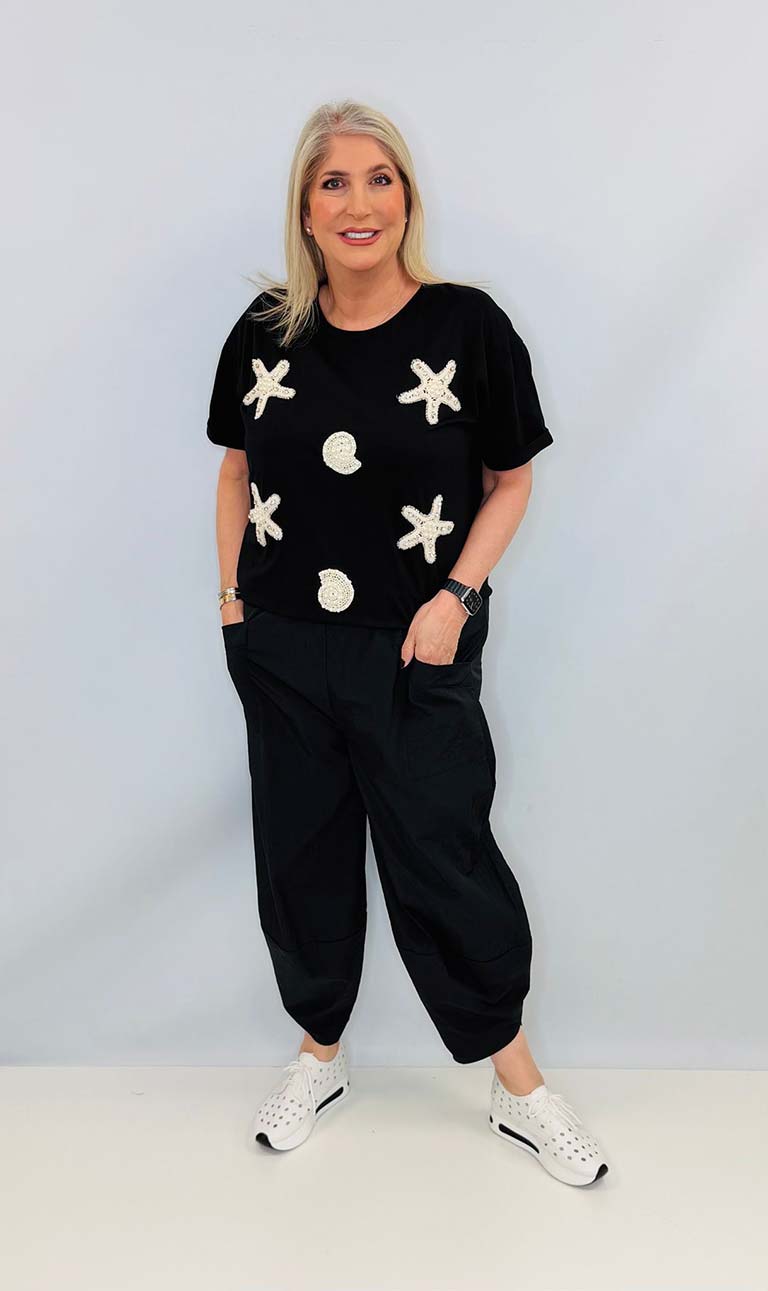 Malissa J Starfish Tee - Black