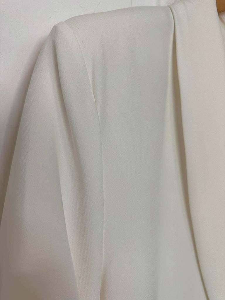 Ruched Sleeve Blazer - Warm White