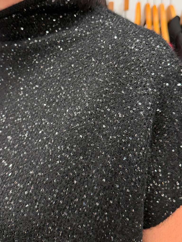 Malissa J Sequin Tank Knit - Black
