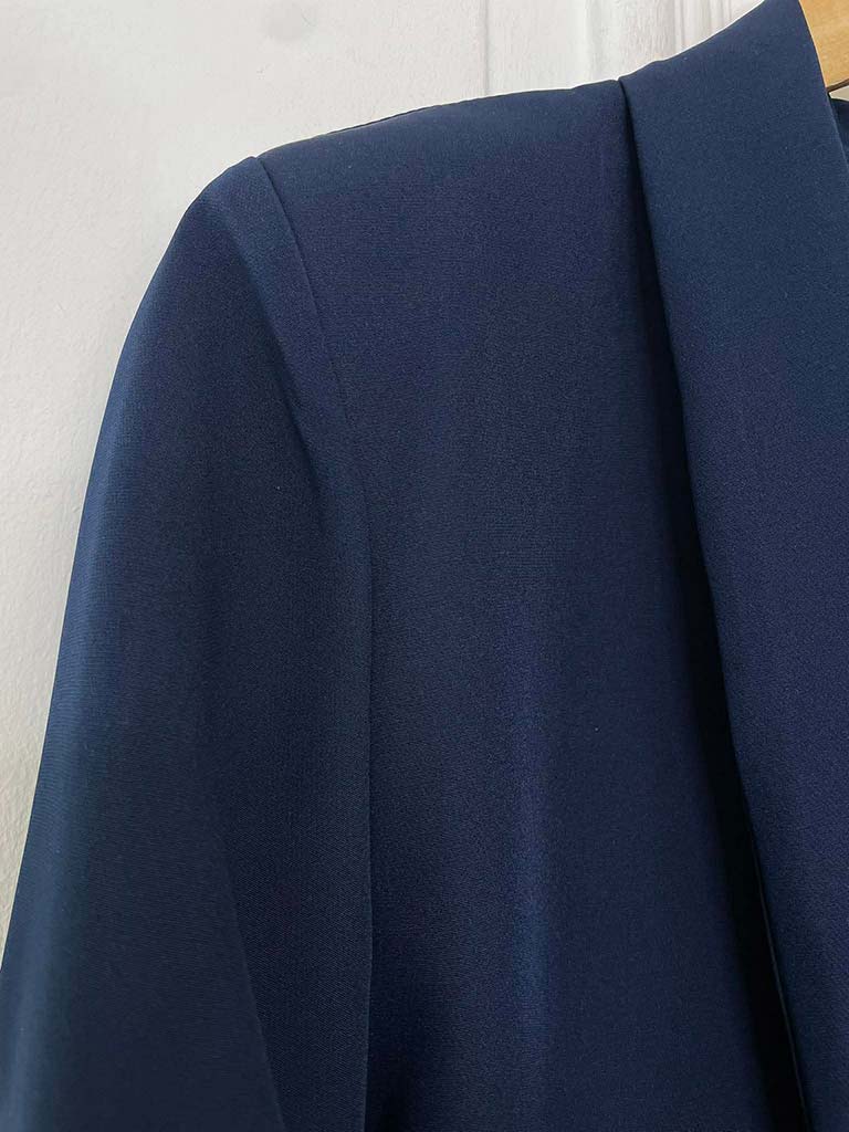 Ruched Sleeve Blazer - Navy