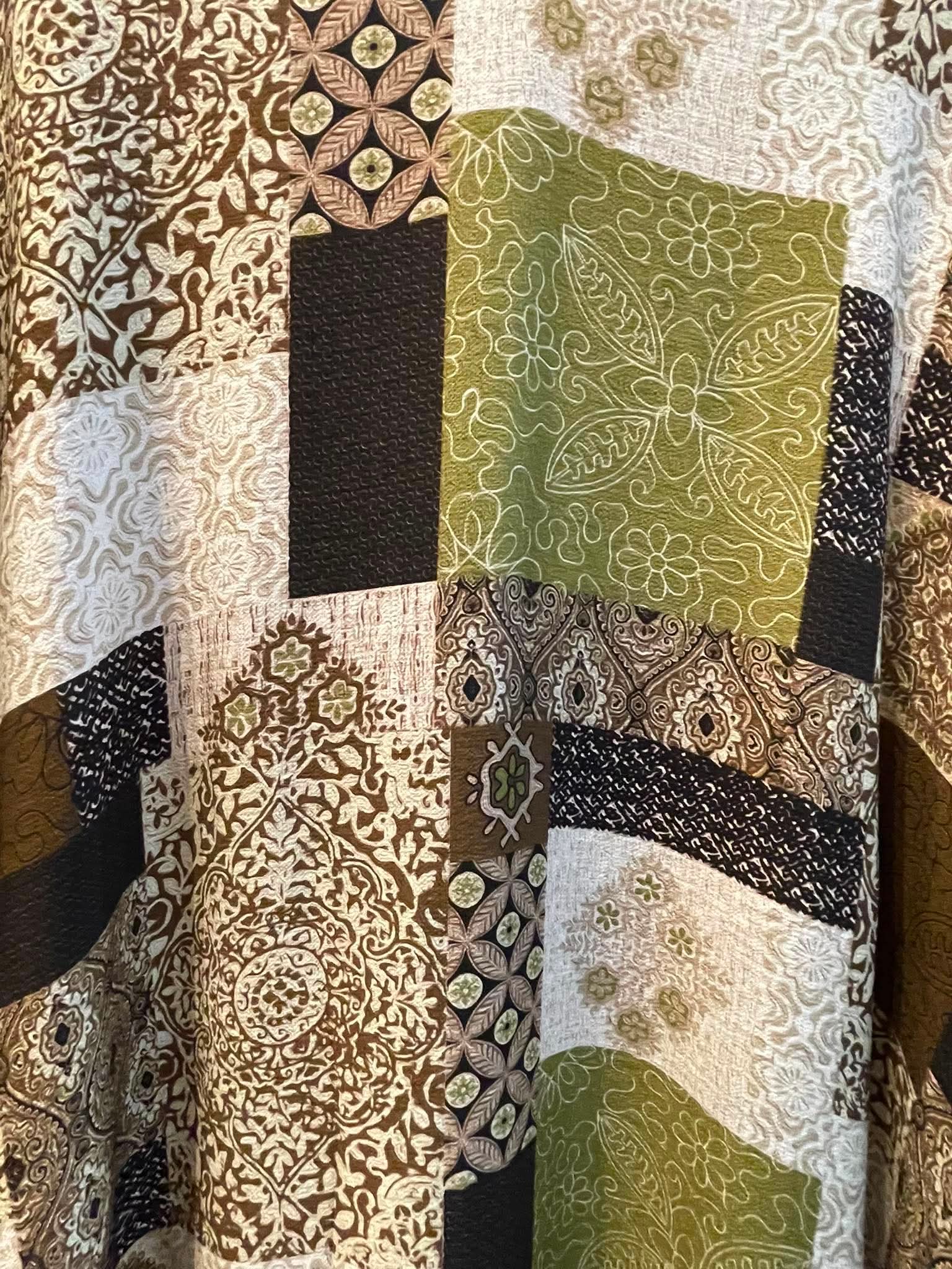 Tile Print Maxi Dress - Avocado & Chocolate