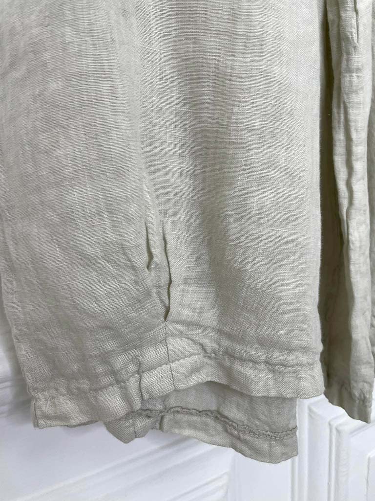 Linen Barrel Trousers - Stone