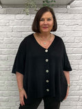 Slouchy Batwing Cardigan - Black