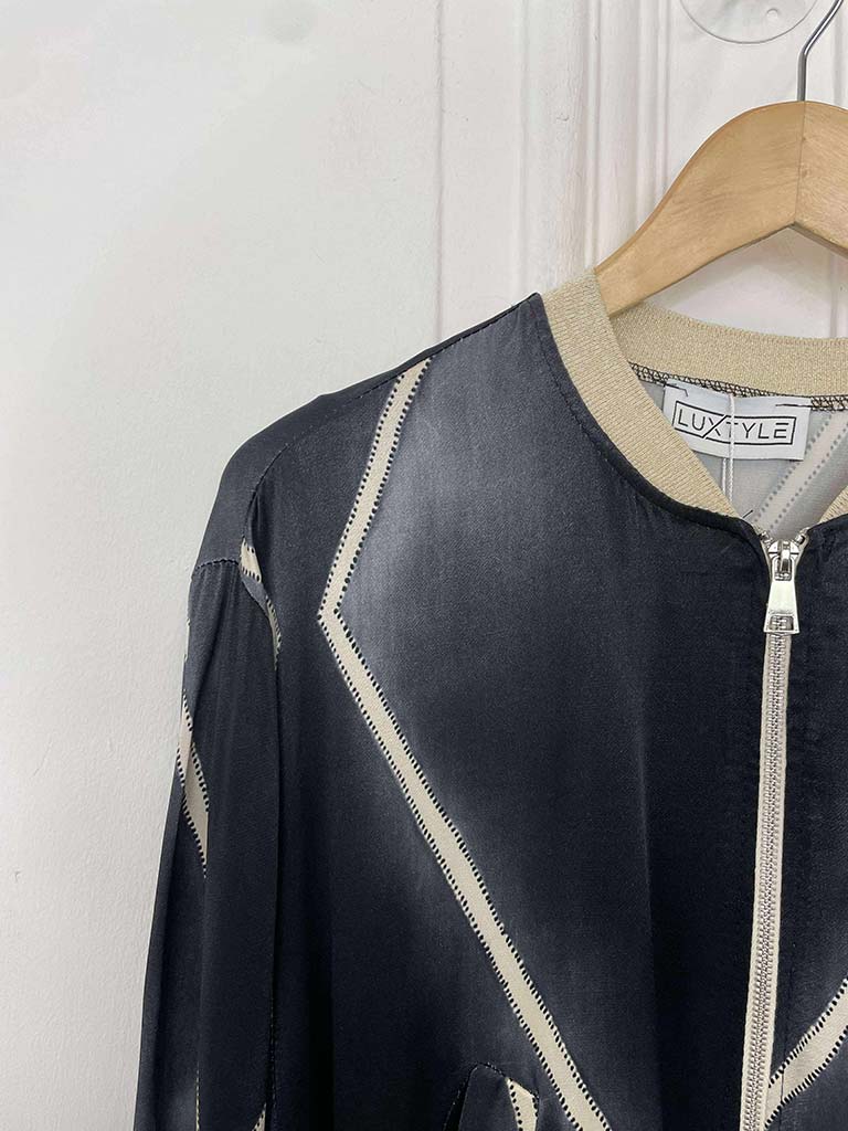 Harlequin Bomber Jacket - Gun Metal