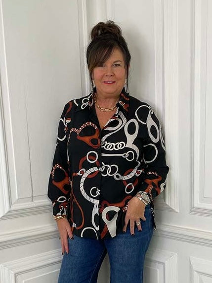 Malissa J Chain Print Shirt