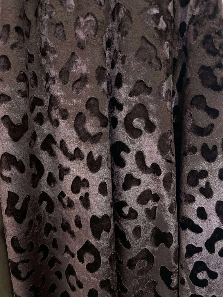Velvet Long Leopard Jacket - Chocolate