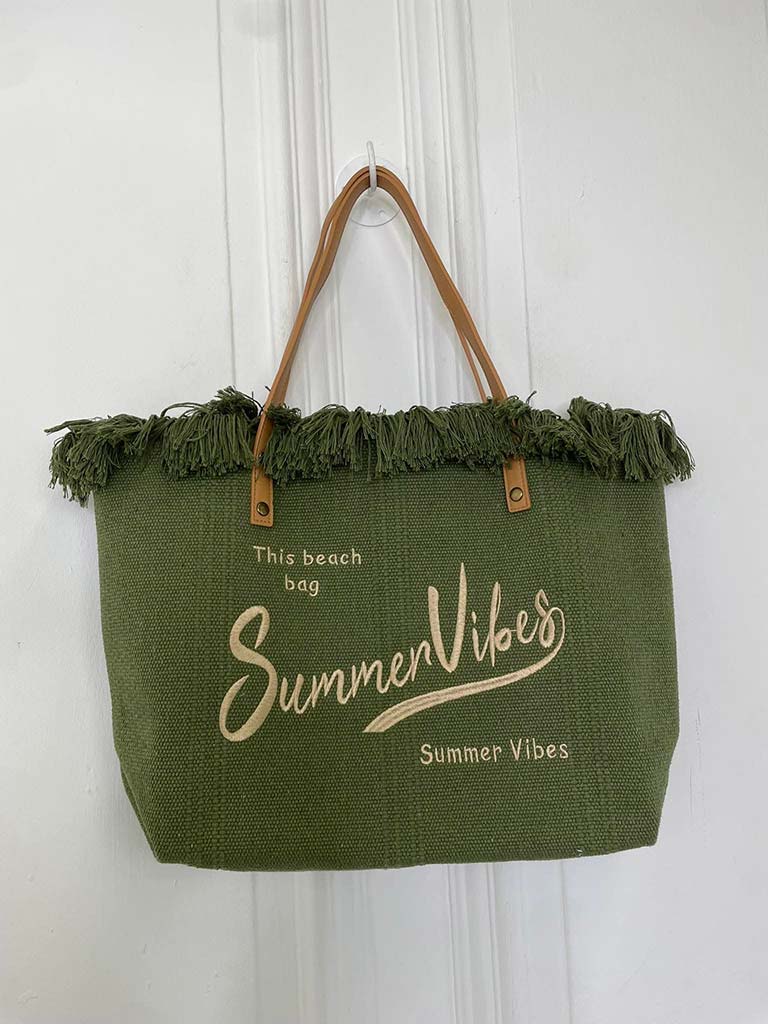 Summer Vibes Tote Bag - Khaki