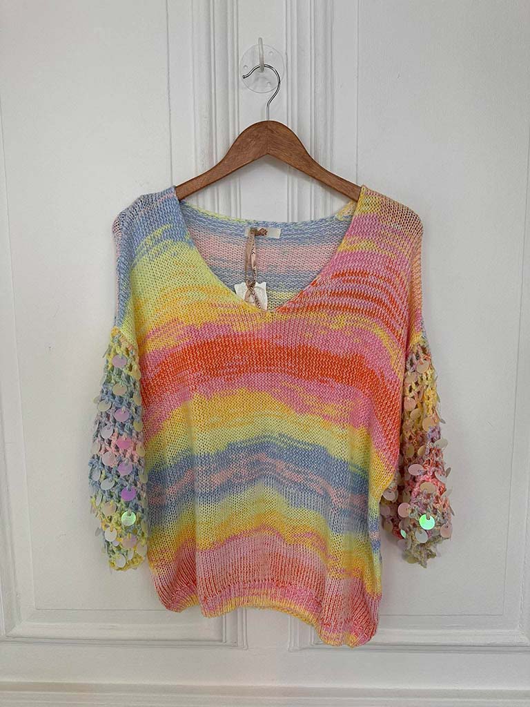 Rainbow Disco Sleeve Knit