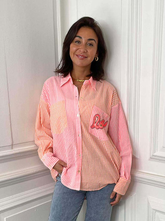 Stripe Love Shirt - Neon