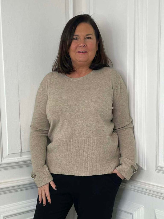 Boxy Ribbed Hem Knit - Oat