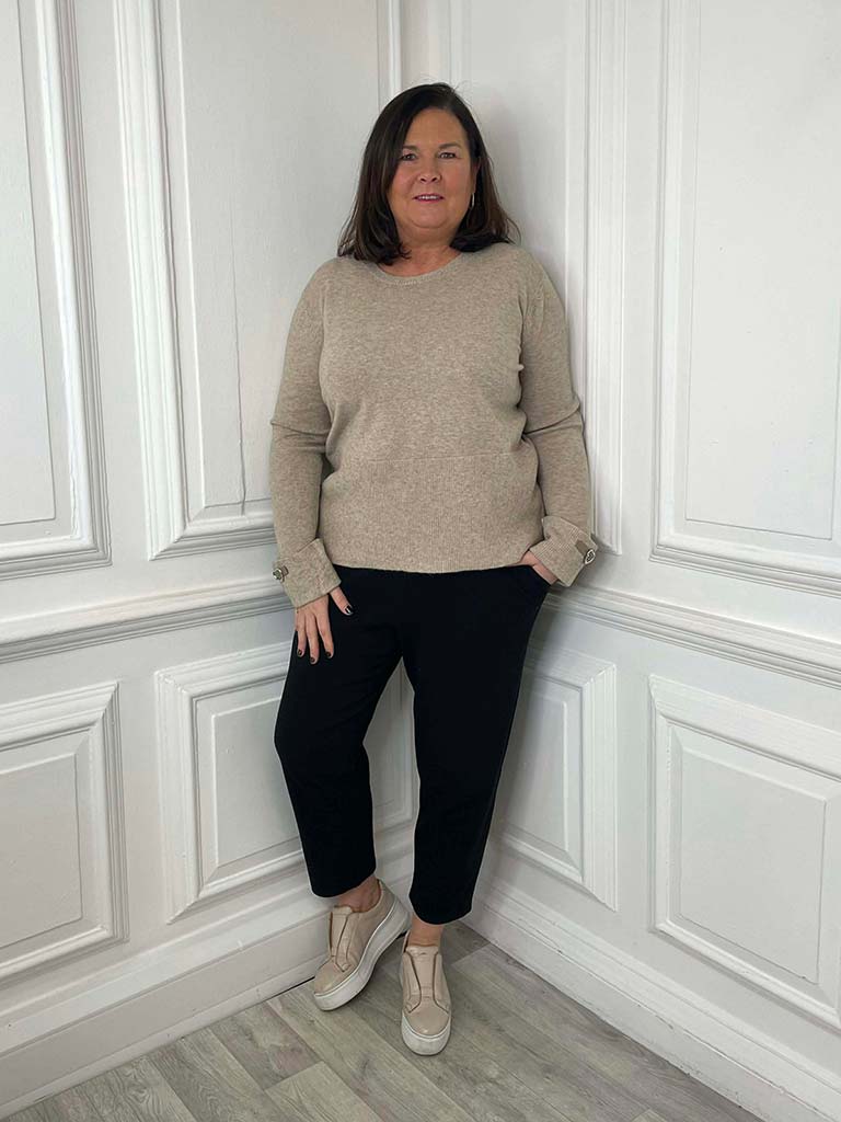 Boxy Ribbed Hem Knit - Oat