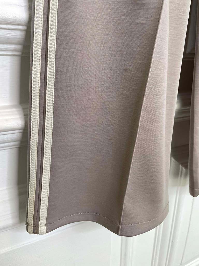 Side Stripe Jersey Joggers - Latte