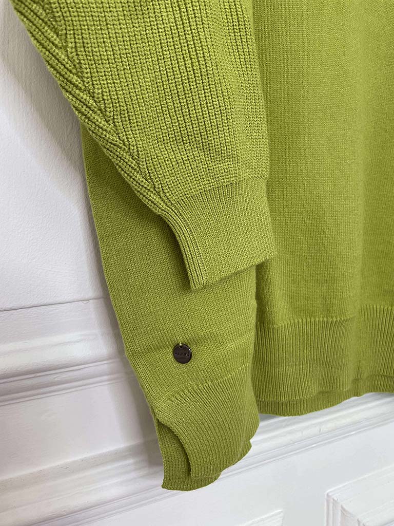 Malissa J Exposed Seam Polo Knit - Lime