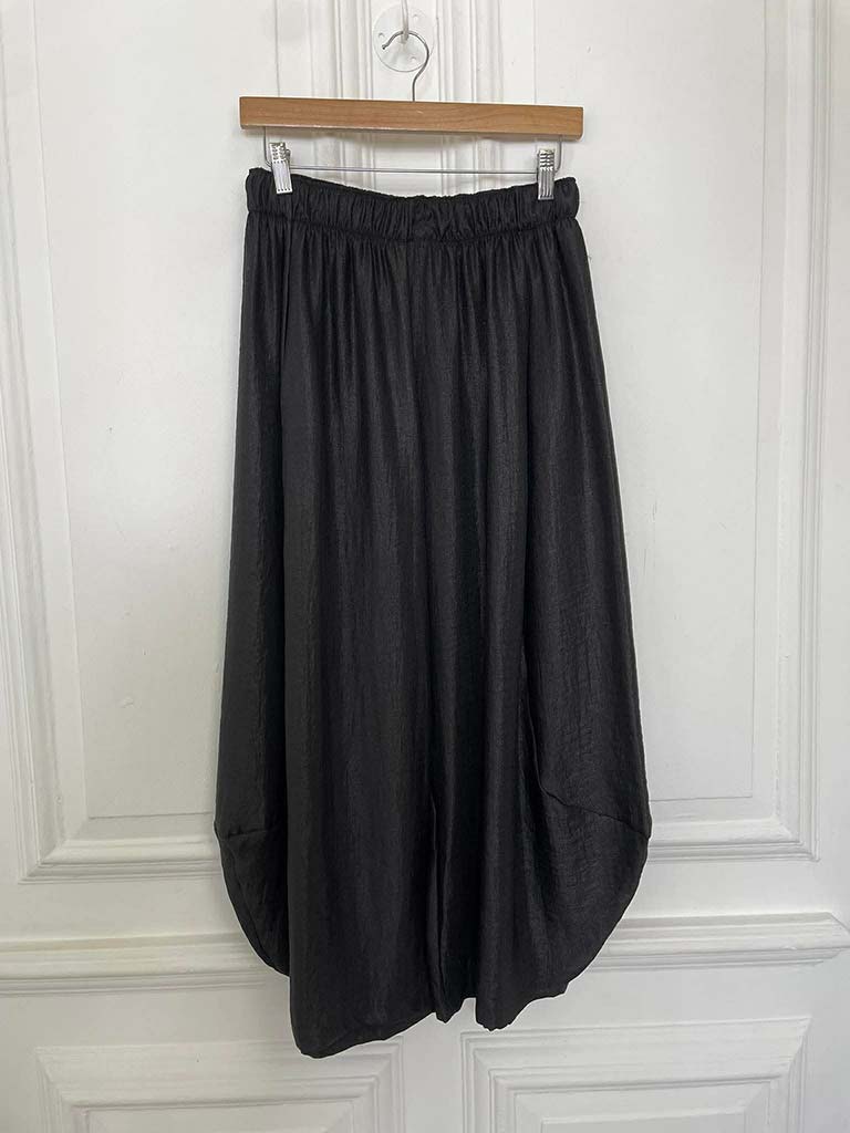 Silk Feel Cocoon Trousers - Black