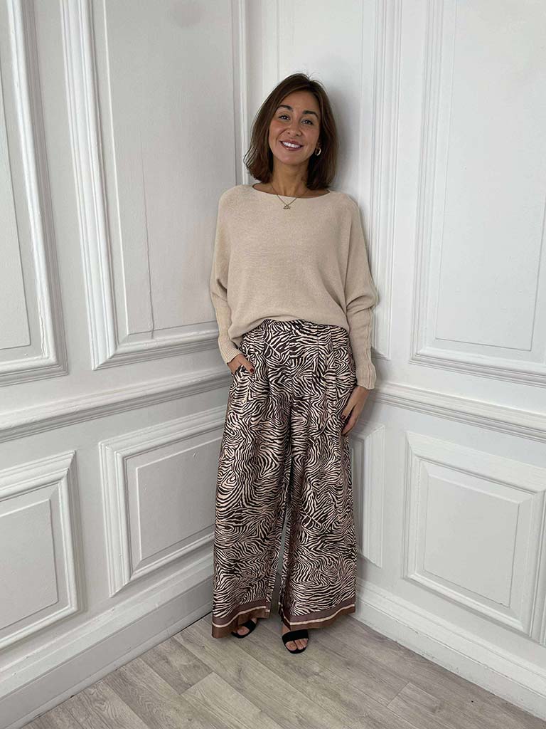 Zebra Silk Feel Palazzos