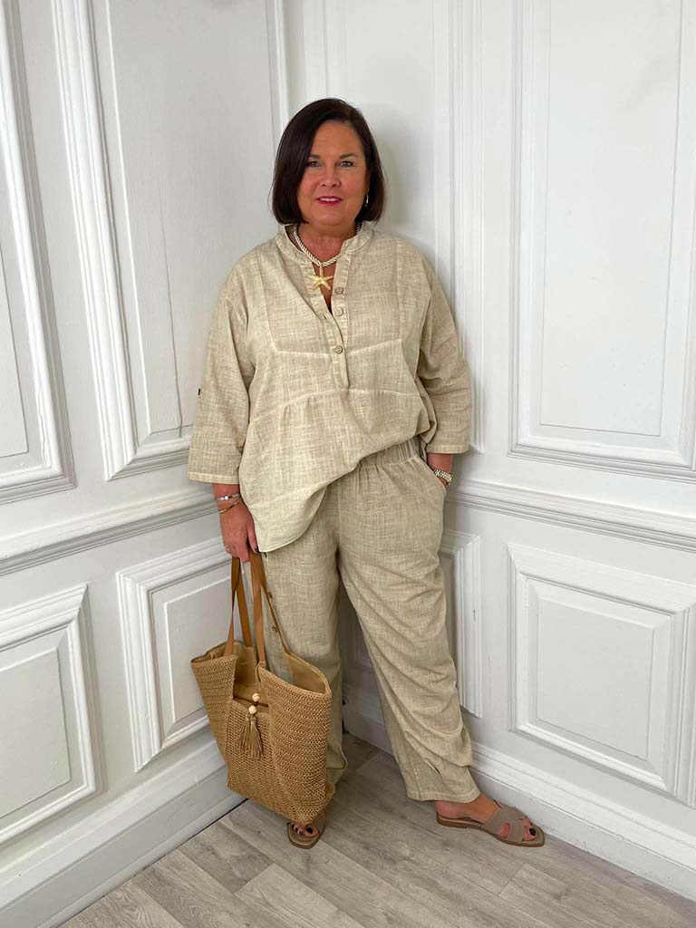Raffia Tote Bag - Caramel