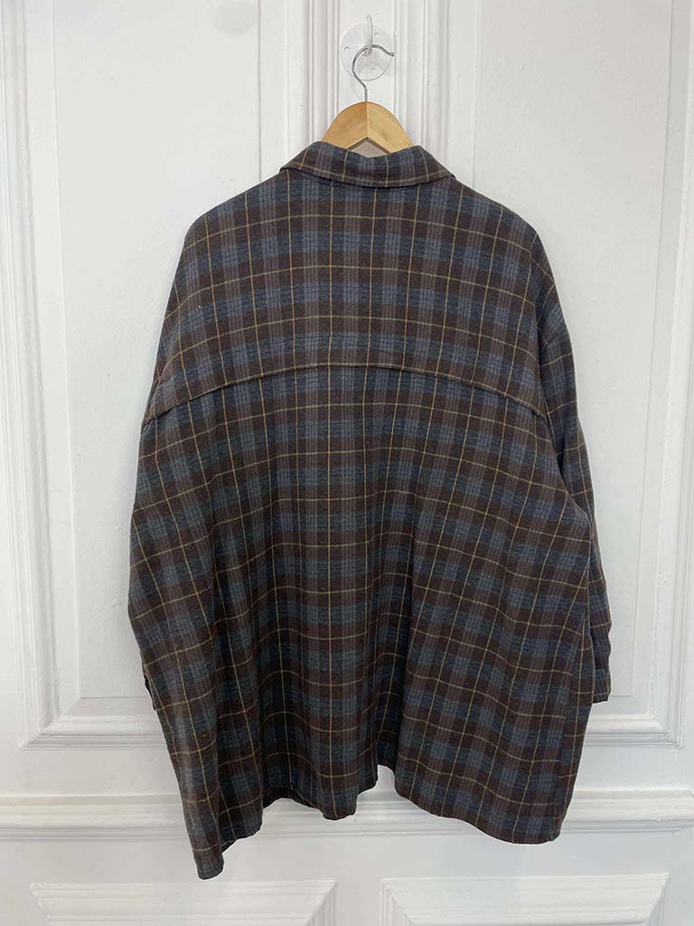 Oversized Check Shirt - Chocolate