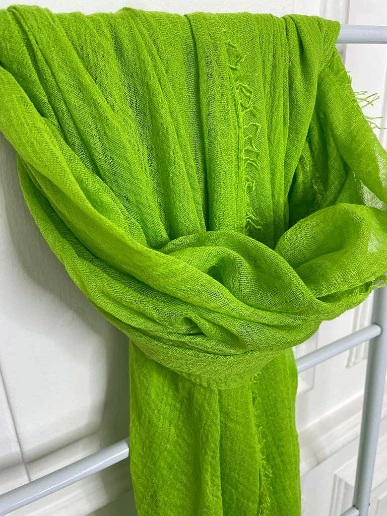 Malissa J Fine Raw Edge Scarf - Lime