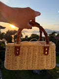 Bamboo Handle Rattan Bag