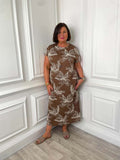 Lily Embroidered Dress - Truffle