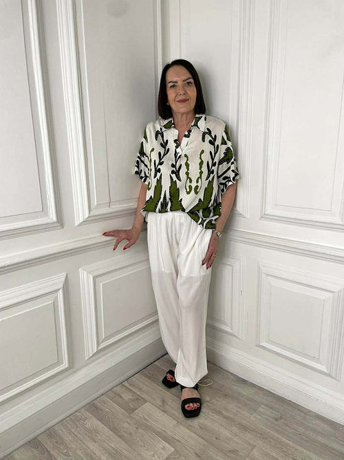 Shadow Reef Collared Top - Kiwi