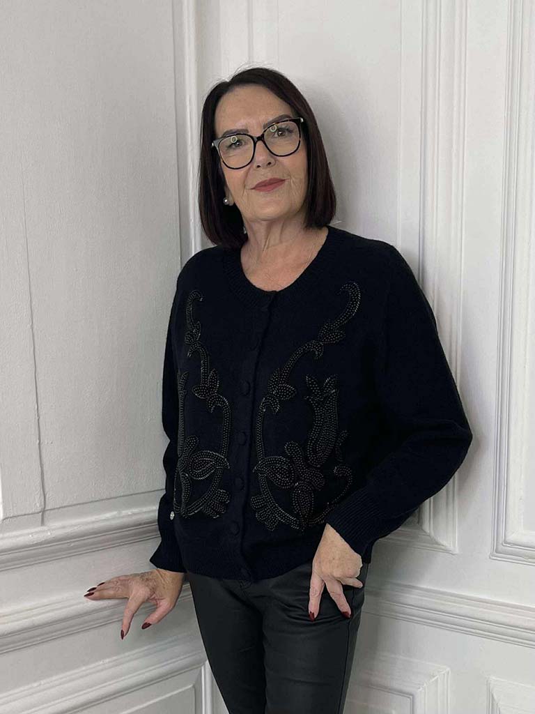 Malissa J Bijou Cardigan - Black