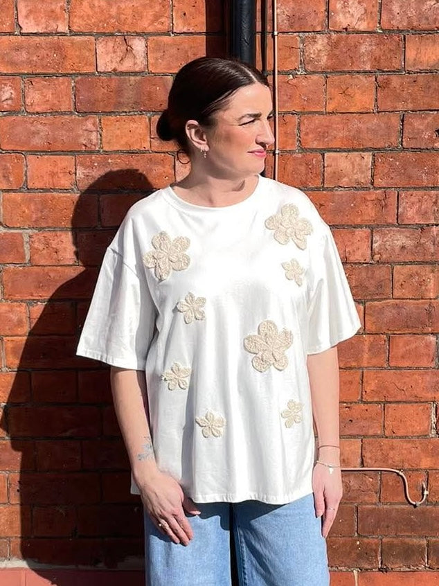 Crochet Flower Tee