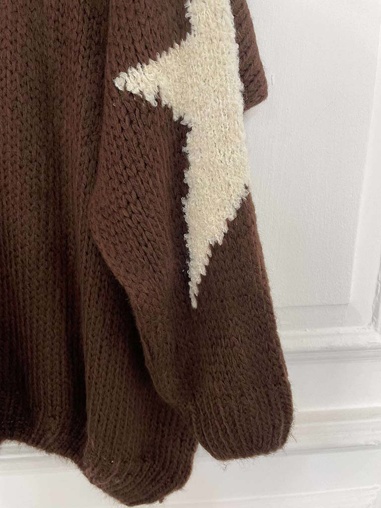 Star Patch Knit - Chocolate