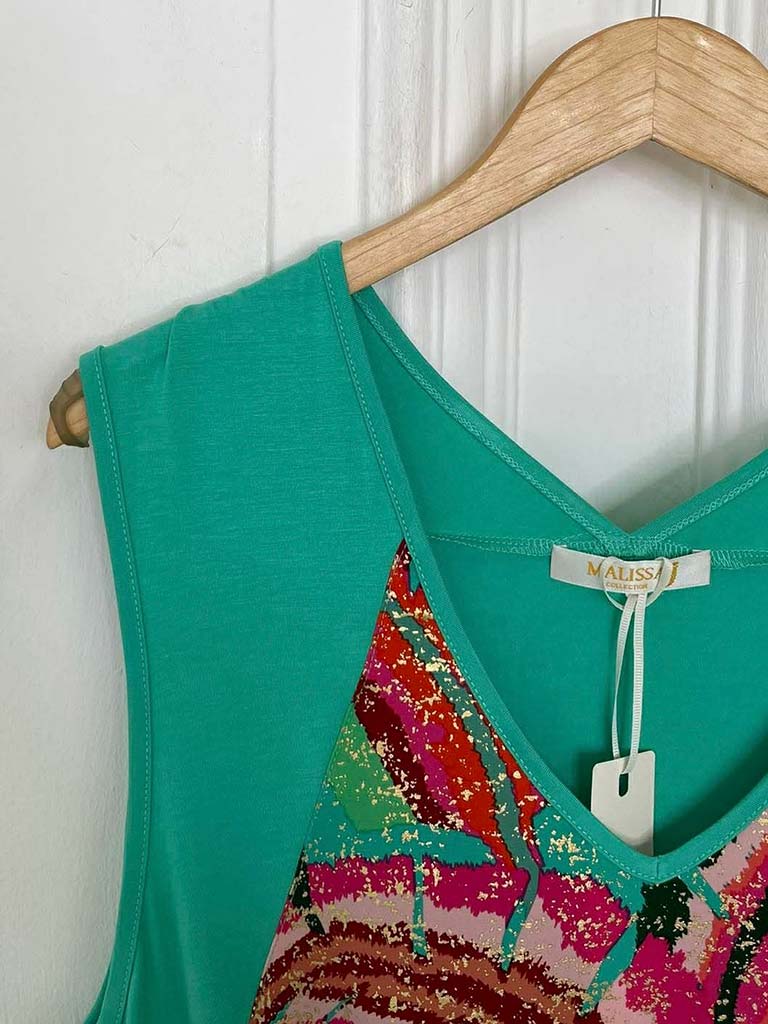 Malissa J Silk Feel Drawstring Vest - Jade Rio