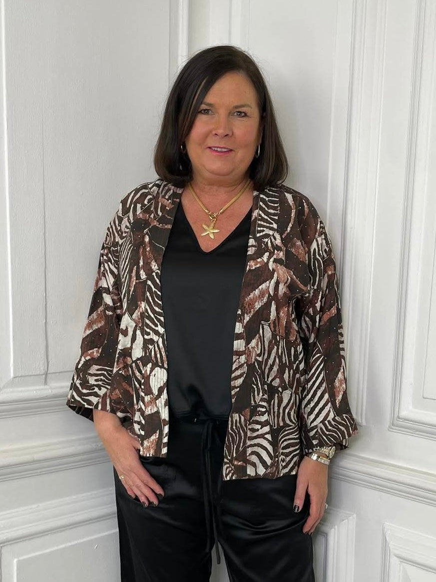 Malissa J Animal Print Short Kimono