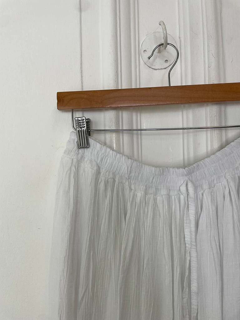 Crepe Balloon Pants - White