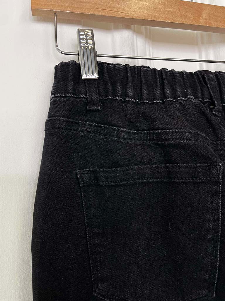 Wide Leg Stretchy Jeans - Black