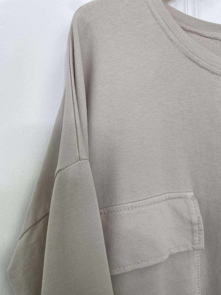 Jersey Pocket Top - Stone