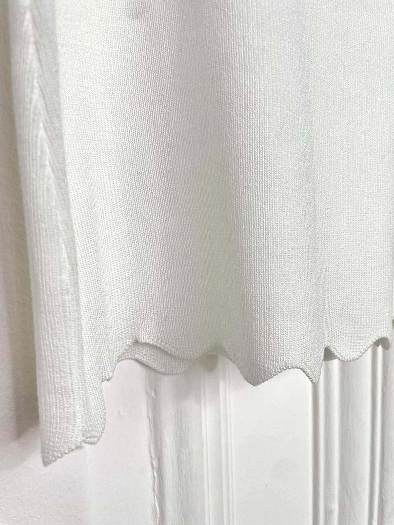 Scalloped Edge Vest - White