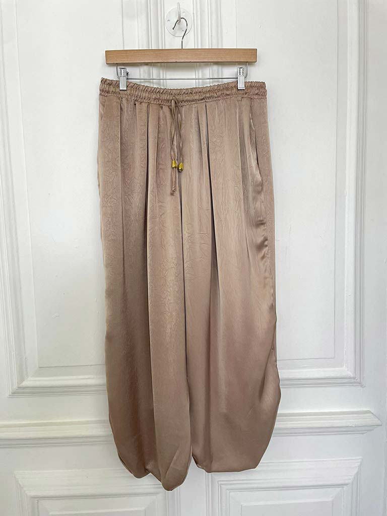 Luxe Silk Feel Cocoon Trousers - Mink