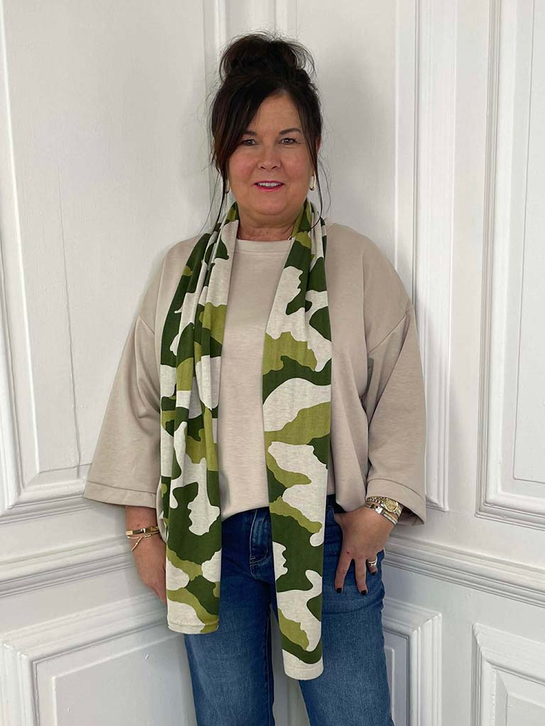 Malissa J Camo Scarf - Khaki
