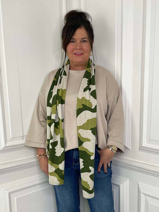 Malissa J Camo Scarf - Khaki